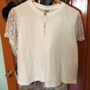 White top with detailed sleeves